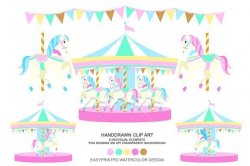 Carousel Horse Carnival Clip Art by EasyPrint PD on @creativemarket ...