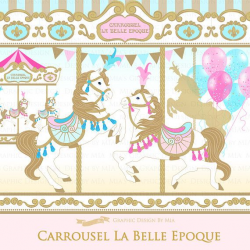 Carousel / Gold Carousel / Carrousel La Belle Epoque Clip Art ...