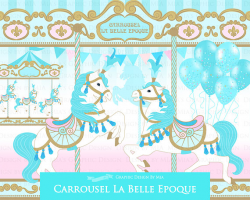 Carousel, Merry Go Round, Blue, Carousel Digital, Paris, Carrousel ...