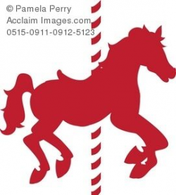 Carousel Horse Clipart Image: Pink carousel horse in silhouette ...