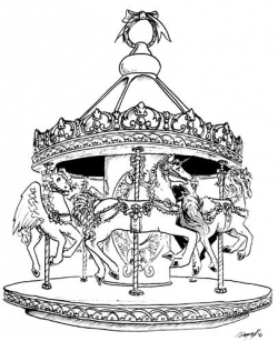 Carousel clipart creepy - Pencil and in color carousel clipart creepy