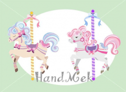 Carousel set clipart Cute Carousel Horse Ride Clip Art by HandMek ...
