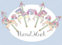 Carousel set clipart Cute Carousel Horse Ride Clip Art