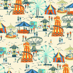 Fun Fair Seaside Helter Skelter Ferris Wheel Circus Tent Fairground ...