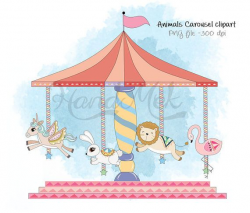 Animals clipart Carousel clipart PNG file 300 dpi by HandMek ...