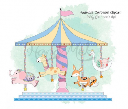 Animals clipart set 1,Carousel clipart ,PNG file -300 dpi | Filing ...