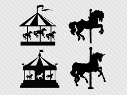 Carousel svg cut files, carousel clipart, carousel horse svg, clipart, dxf,  png, carousel horse silhouette
