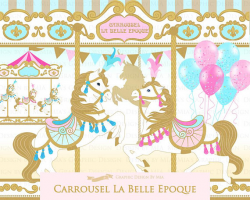 Carousel Merry Go Round Flat Gold Carousel Digital Paris