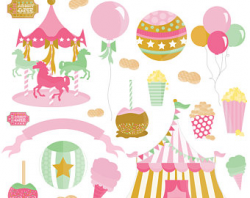 Carousel Carnival Clip Art Personal and Commercial use