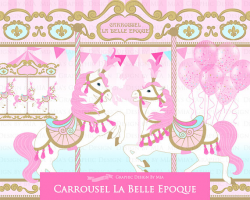 Carousel Merry Go Round Pink Carousel Digital Paris