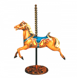 Genuine Junior Carousel horses with twisted brass and stand for sale ...