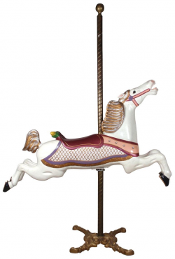 Carousel horse, Parker jumper, hand-carved wooden horse w/glass eyes ...