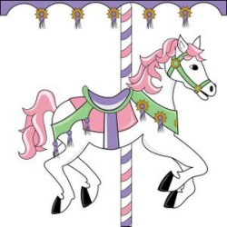 Carousel Horse Clipart Image: Pretty pink themed carousel horse on a ...