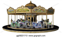 Drawing - Vintage carousel merry go round. Clipart Drawing ...