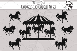 Carousel Silhouette Clip Art Set ~ Illustrations ~ Creative Market