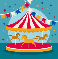 8x8FT Flags Circus Stage Tent Carousel Horse Kids Children Custom ...