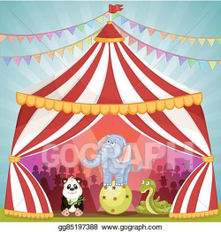 Vector Stock - Circus tent with animals. Stock Clip Art gg85197388 ...