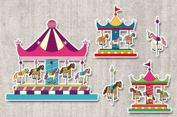 Carousel Merry Go Round Graphics Illust | Design Bundles