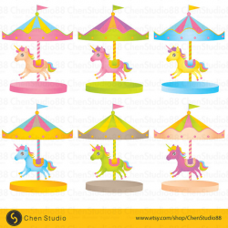 Carousel vector - Digital Clipart - Instant Download - EPS, Pdf and ...