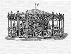 Antique Carousel Merry Go Round Vintage Digital Graphic