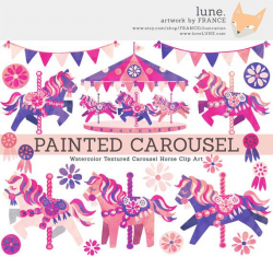 Painted Carousel Horse Clip Art MEGA pack. by FRANCEillustration ...