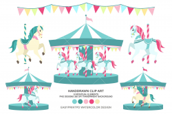 Carousel Clip Art Merry go round ~ Illustrations ~ Creative Market