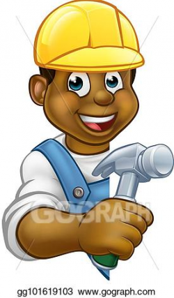 Clip Art Vector - Builder carpenter cartoon. Stock EPS ...