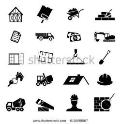 House build, construction icon set vector architecture , ball ...