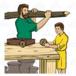 Abeka | Clip Art | Joseph and Jesus at Work—in the carpenter shop