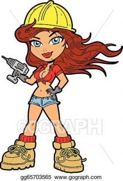 Vector Illustration - Sexy girl construction worker. Stock Clip Art ...