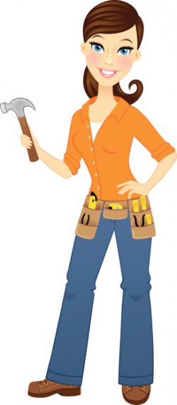 Women clipart carpenter - Pencil and in color women clipart carpenter