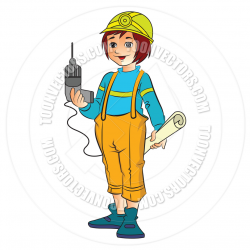 Female Construction Worker Clipart