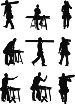 Vectores libres de derechos: Multiple images of a carpenter ...