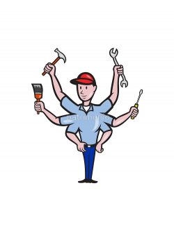 Tradesman Carpenter Mechanic Plumber Cartoon 