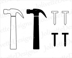 Hammer, Nail, Nails, Tool, Carpenter, Clip Art, Clipart, Design, Svg ...