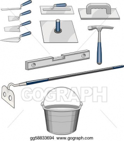 EPS Vector - Bricklayer masonry tools. Stock Clipart Illustration ...