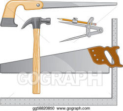 Clip Art Vector - Carpenter tools logo. Stock EPS gg58820850 - GoGraph