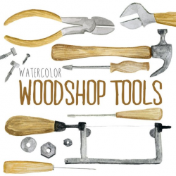 Watercolor Woodshop tools, Shop tools, woodworking clipart ...