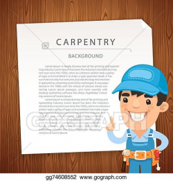 Vector Art - Carpentry background with workman. Clipart Drawing ...