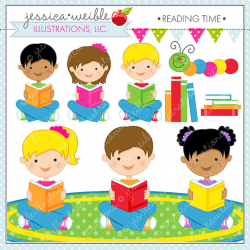 Reading Time Cute Digital Clipart for Commercial or Personal Use ...