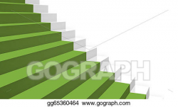 Stock Illustration - Close-up grey stairs in diagonal perspective ...