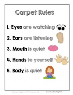 Carpet Rules for 1st Grade, Kindergarten, TK, Pre-K, and Preschool Students
