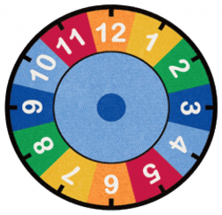 Learning Carpets Indoor Outdoor Playmat Clock, Cpr529 Round 6'6 ...