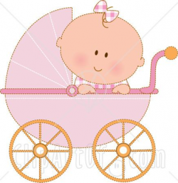 Baby Girl Carriage Clipart