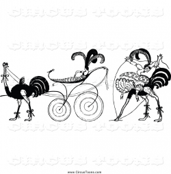 Circus Clipart of a Black and White Ladies and Ostrich Carriage by ...