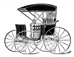 horse drawn carriage clip art, vintage transportation image, black ...