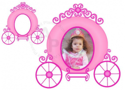 Pink Princess carriage picture frame digital clip art , clipart ...