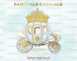 Blue Prince Cinderella Carriage Coach Light Blue Gold
