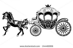 Horse-Carriage silhouette with horse - stock vector | koníci ...