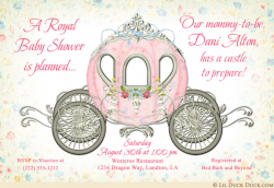 Exquisite Royal Baby Shower Invitation - Castle Coach Girl's Focus